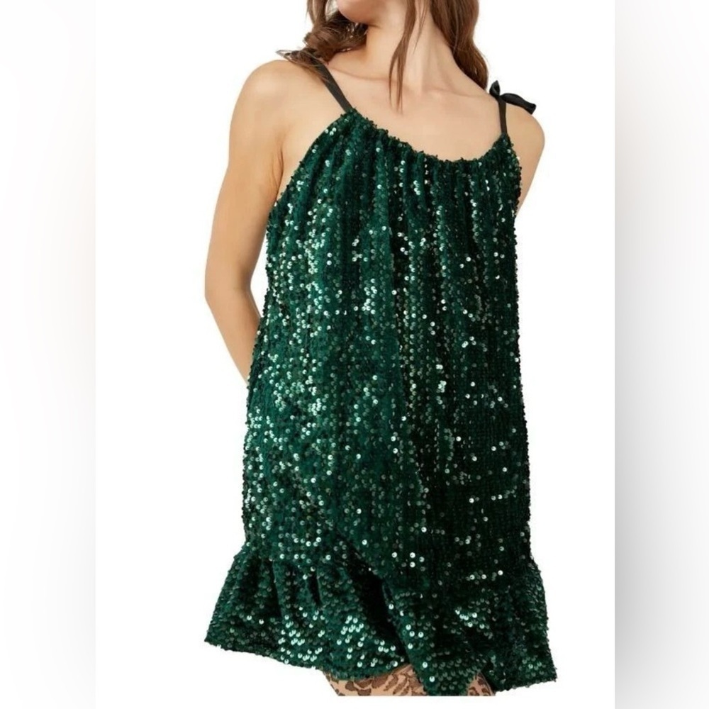 NWOT Free People Nova Convertible Sequin A-line Mini Dress Size S